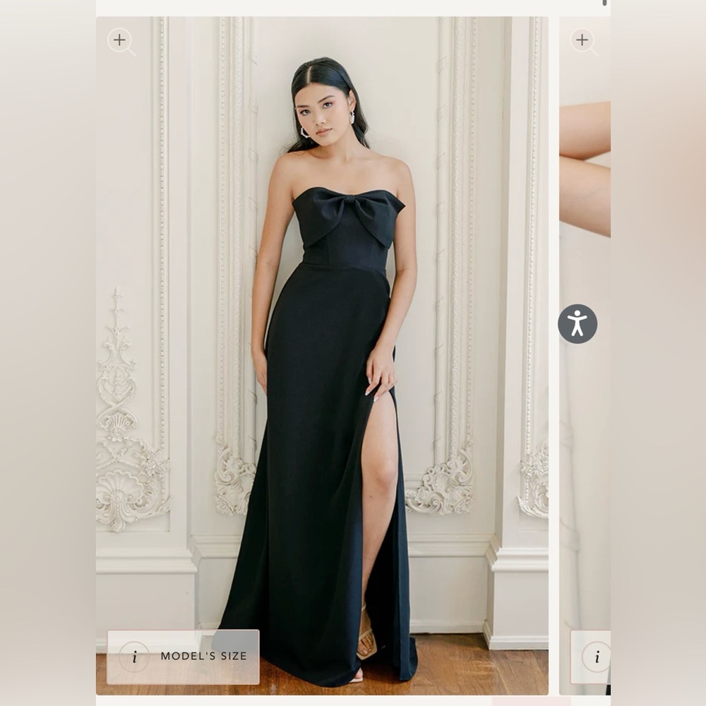 Revelry Monroe dress black Satin NWT